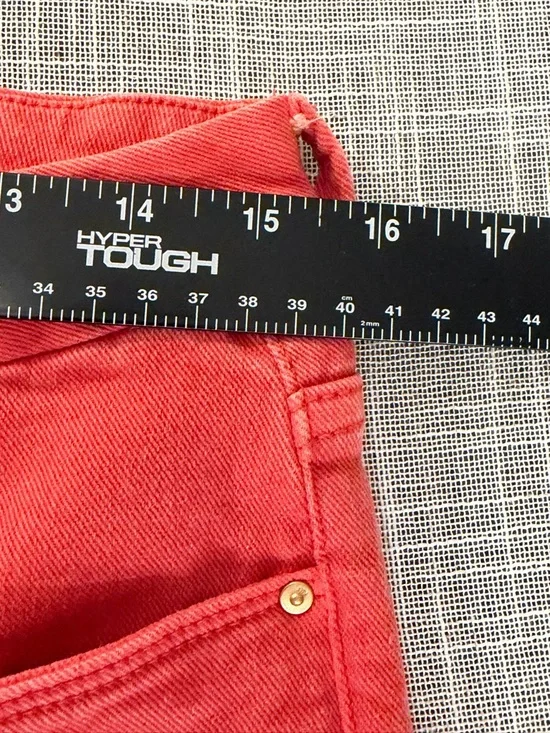 KUT From The Kloth Meg Wide Leg Cropped Jeans Size 6 Salmon Raw Hem - Picture 6 of 9